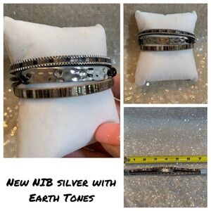 New NIB silver with earth tones wrap bracelet